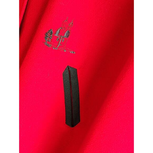 VTG 1970s Salzburg Austria Red Wool Cape Cloak Hooded Embroidered 38 - Picture 12 of 16